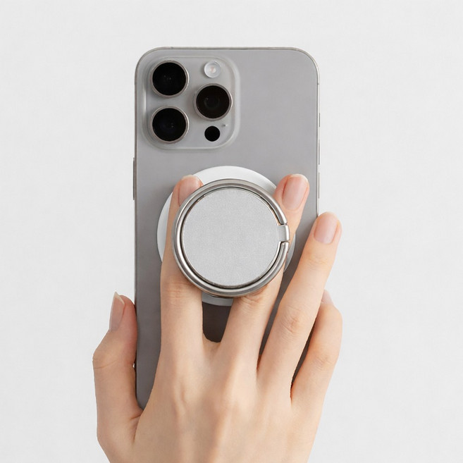 슈퍼쉘 맥세이프 듀얼 스마트링 스마트톡 링 스탠드 그립톡, 화이트