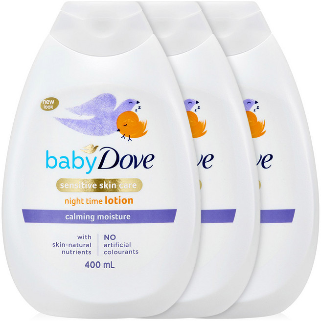 베이비도브 카밍 모이스처 바디로션, 400ml, 3개