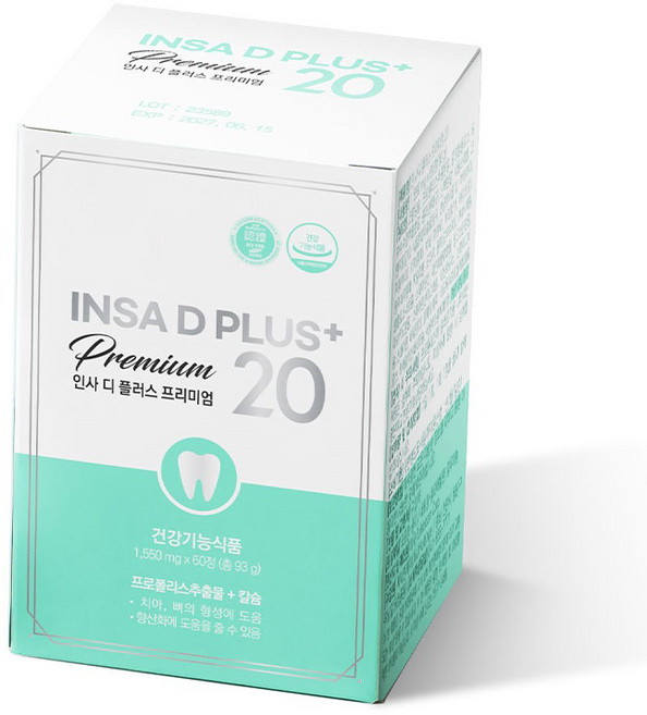 뉴트리쎈 인사디플러스 프리미엄 두달분 치아 칼슘 영양제 프로폴리스, 1박스, 60정