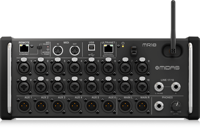 마이다스 MR18 디지털 믹서 18채널 18인풋 태블릿 WIFI 연결가능