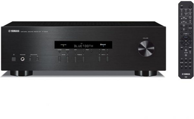Yamaha RS202 스테레오 리시버블루투스 연결 기능 내장 채널당 최대 100W 8옴 RCA 입력 4개 출력 1개 전면 패널 14인치 헤드폰 출력블랙리뉴얼, R-S202BL_w/o Wire and Plug