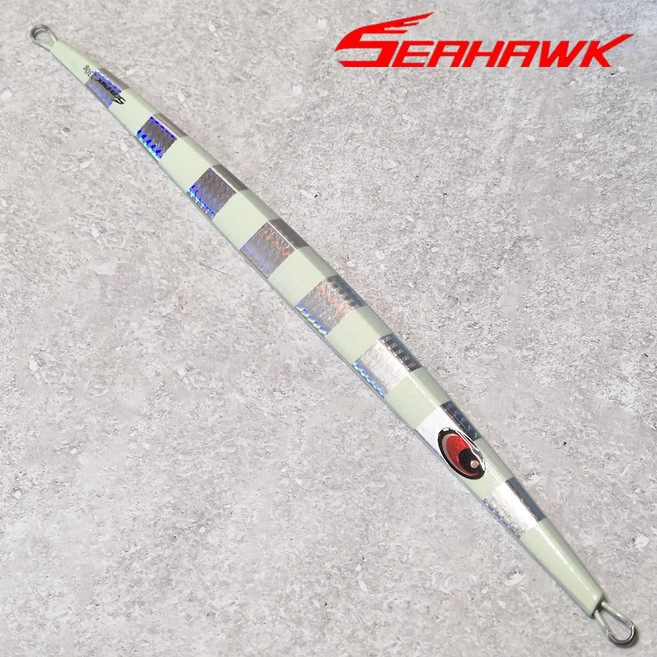 씨호크 롱 메탈지그 S-175 대방어 부시리 대삼치 지깅 메탈, 1개, 260g, 실버지브라