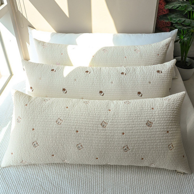 자수누빔 피그먼트 워싱 대쿠션, 스윗키티