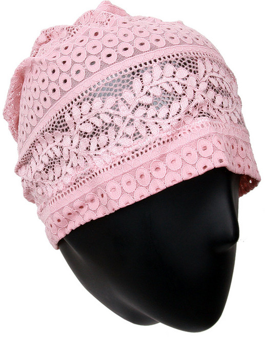 카투스 여름용 한겹 얇은 데이지 페이즐리 플라워 패턴 두건 항암모자 패션비니