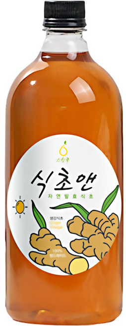 스윗쿡 식초앤 천연 자연 발효 생강식초 100% 무첨가, 1개, 1L