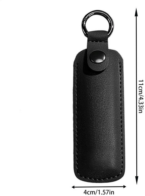 USB 플래시 드라이브 파우치 가죽 케이스 보호 커버 디스크 드라이브용 링이 있는 상자, Black, 1개