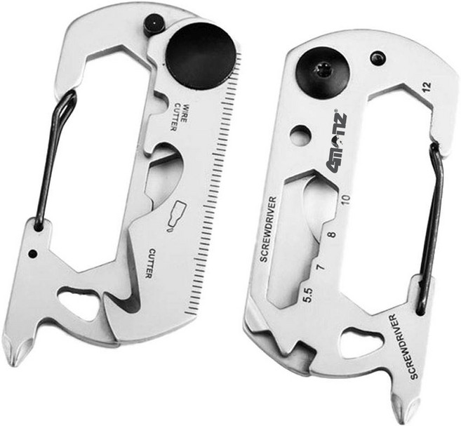 [공식] 4MENz 13in1 퍼펙트-폴딩툴 카라비너 EDC 긱키 멀티툴 스테인레스 키체인 스포크렌치, 2개, 9in1 퍼펙트-폴더