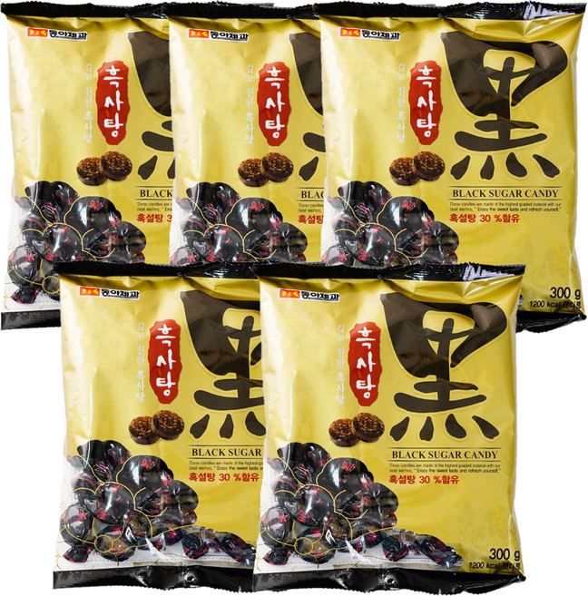 동아제과 흑사탕 300g, 5개