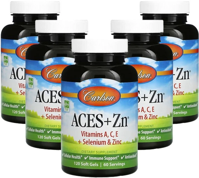 칼슨 ACES + Zn 120소프트젤, 5개, 120정 - 쿠팡