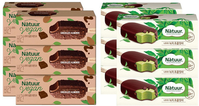나뚜루 비건 초콜릿 아몬드 x6 + 녹차밀크초콜렛 x6