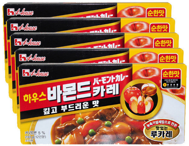 하우스 바몬드카레 순한맛, 230g, 5개