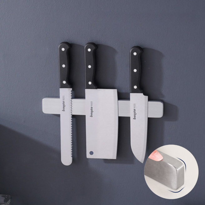 웰루틴온 304스테인레스 자석 칼거치대 칼걸이 칼블럭 칼꽂이, 올스텐, 1개