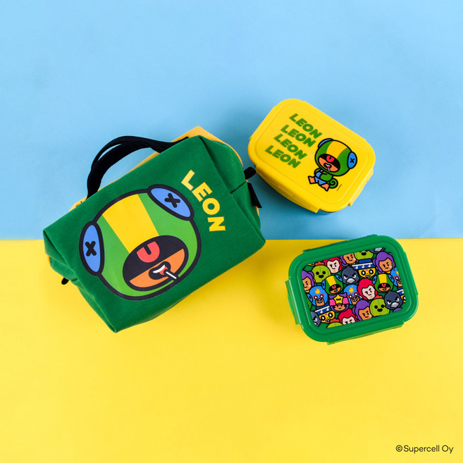 릴팡 브롤스타즈 투톤핸들 가방스텐 2단 도시락세트 BR6476, 1개, 단품