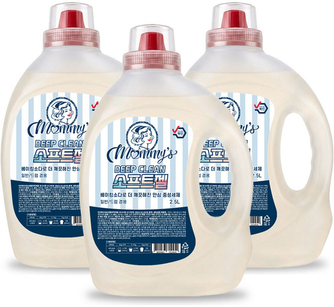 마미스 베이킹소다 액상세제 본품 스위트플로랄향, 2.5L, 3개