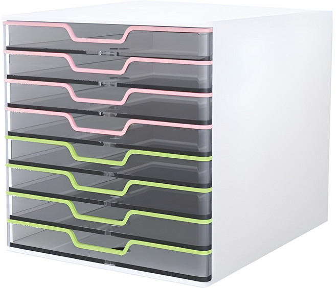 카파맥스 데코 투명 서류함, 혼합색상, 8단