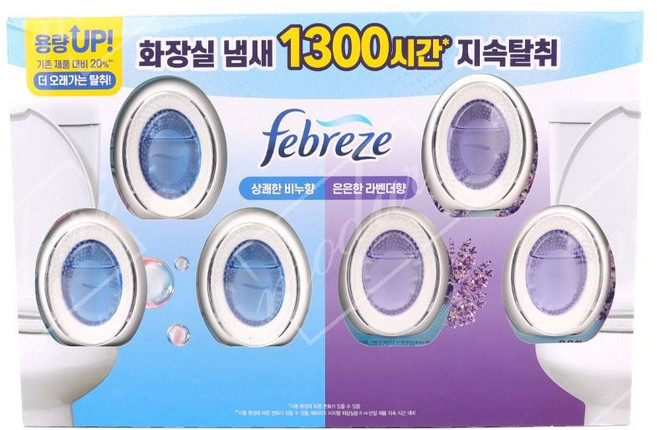 페브리즈 화장실비치형 6개 상쾌한비누향과 라벤더향 978+62679Po, 6ml