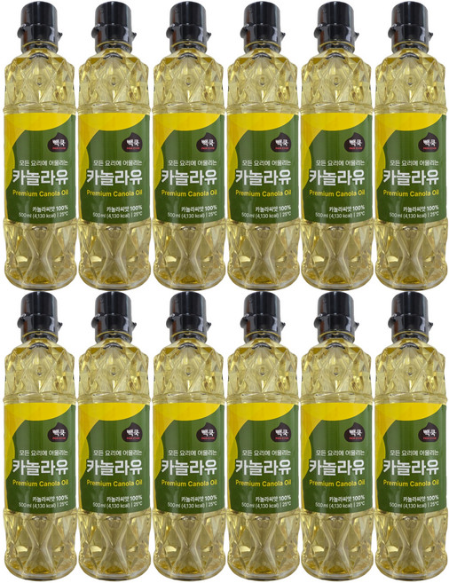 뺵쿡 카놀라유 500ml, 2개, 500L