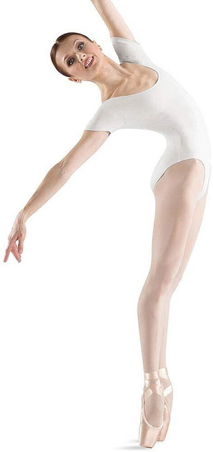 Bloch Dance 여성용 카발리에 반소매 레오타드 블랙 미디엄, Medium, 화이트
