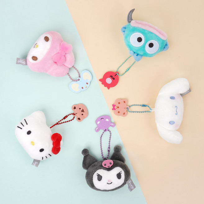 산리오 키링 가방고리 캐릭터 인형 키홀더 커플 키링 헬로키티 마이멜로디 쿠로미 시나모롤