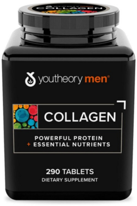 Youtheory Men 콜라겐 5000 mg Vitamin C Biotin 290 타블렛, 1개, 290정
