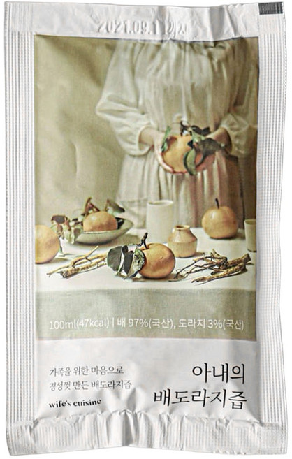아내의 배도라지즙 선물세트 100% NFC 착즙, 21팩, 100ml