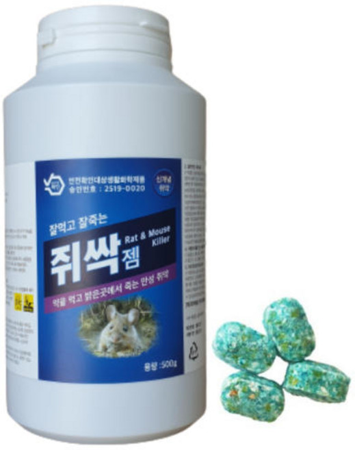 쥐약 퇴치 쥐싹젬 500g 쥐잡는법 쥐약, 1개입, 1개