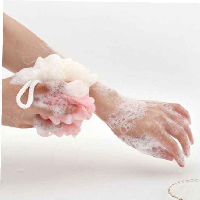 샤워볼 부드러운 스크럽 바디 바디 샤워볼 풍성한 고리형 대왕 욕실 목욕타올 스펀지 브러쉬 타올 각질, 랜덤발송