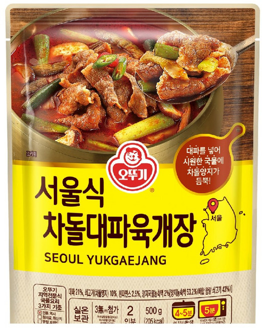 서울식차돌대파육개장 오뚜기, 500g, 1개