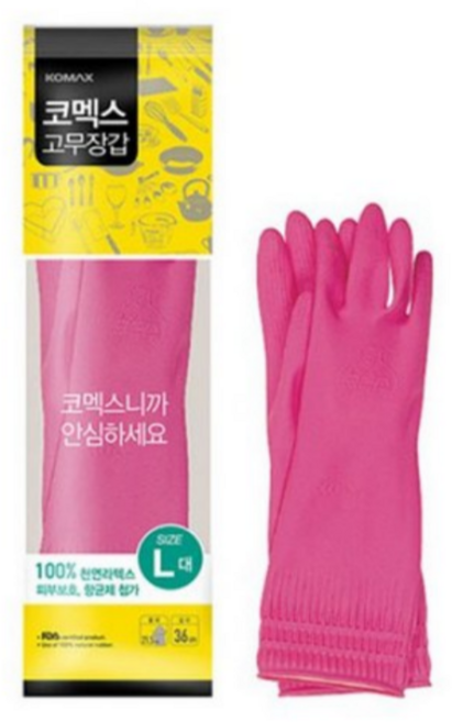 코멕스 고무장갑, 핑크, 대(L), 10개