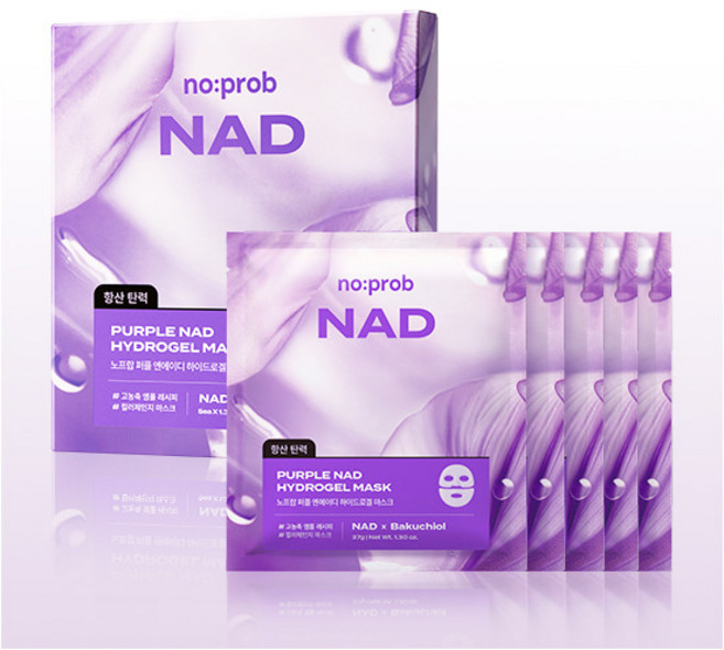 노프랍 퍼플 NAD 하이드로겔 마스크팩, 1개, 5개입