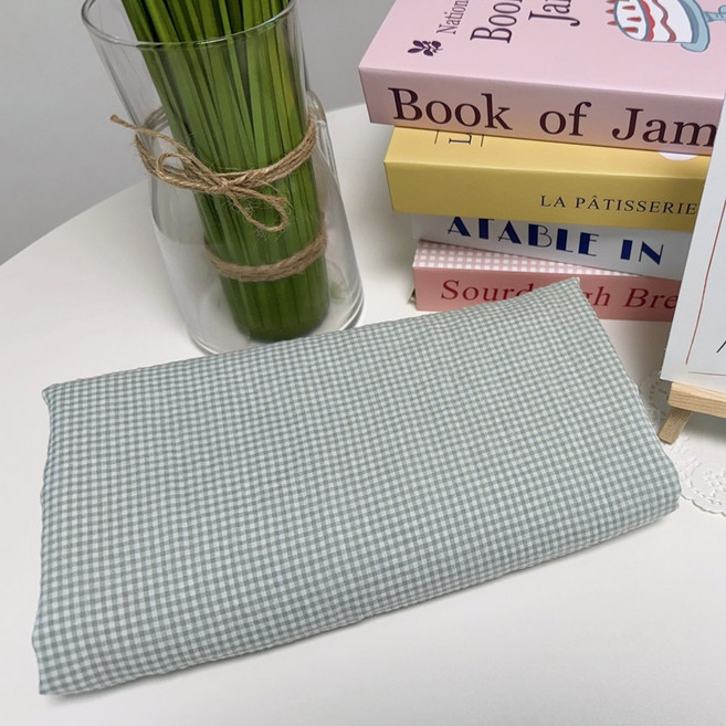 CRT 018 탐나요 스트레치 면 체크 무늬 스판 원단 패턴 패브릭 천, 1개, 연카키