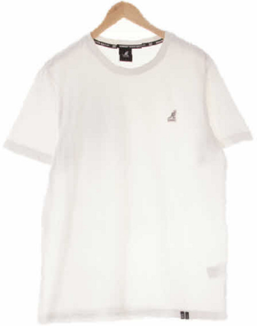 5762 KangoI 화이트 면 로고패치반팔티 [L]