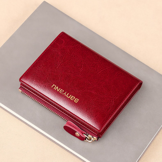 여성 심플 슬림 소가죽 반지갑 BYN-8106