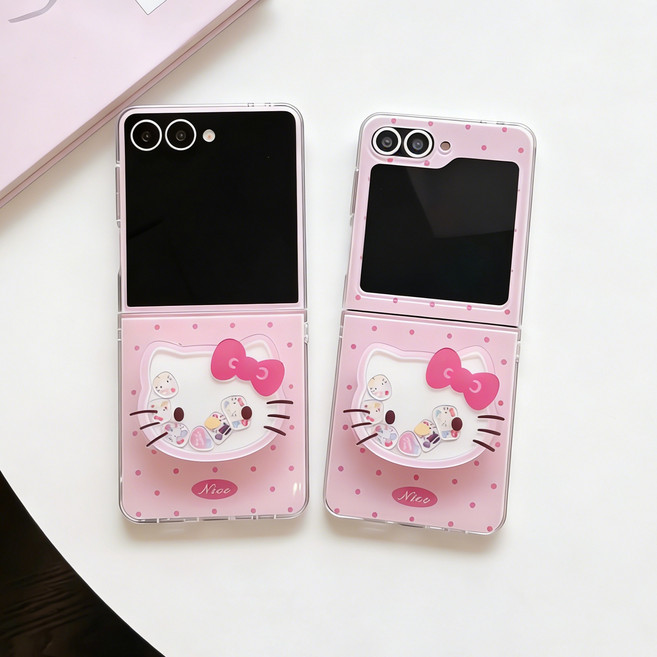 아펙시움 갤럭시 z플립5 z플립6 z플립7 낙상 방지 핸드폰케이스 핑크 지지대