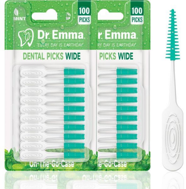 덴탈 픽스 와이드 스페이스 민트 소프트 러버라이즈드 치실 치아 청소 잇몸 건강 100개입/팩 2팩총 200개, 100피트 (2개 묶음)