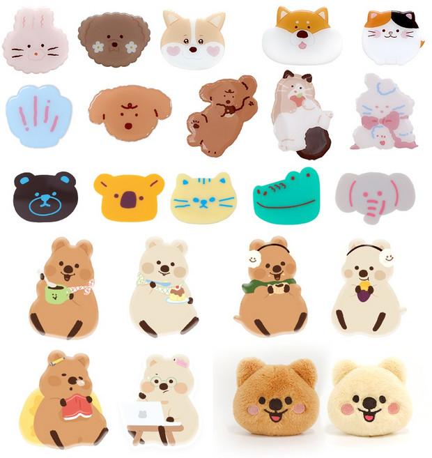 모찌타운 귀여운 스마트톡 그립 휴대폰 거치대, 모찌타운 애니멀 스마트톡_곰, 1개