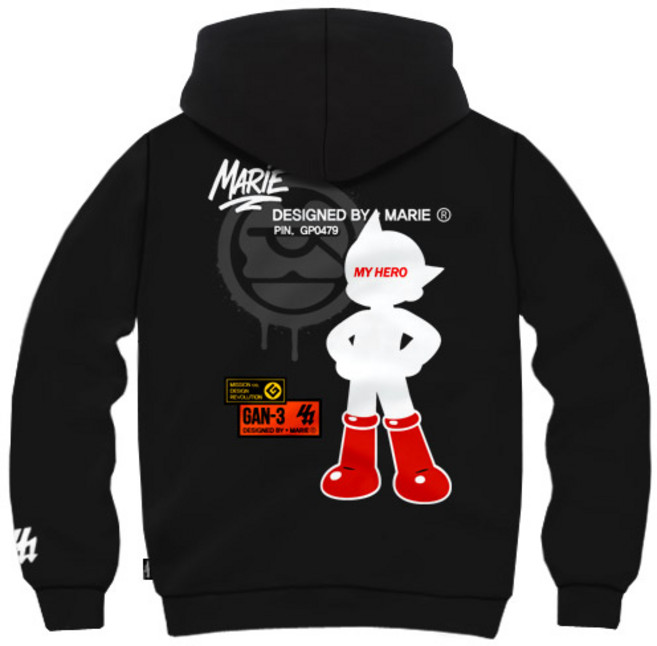 간쓰리 더히어로 국내생산 기모 후드티