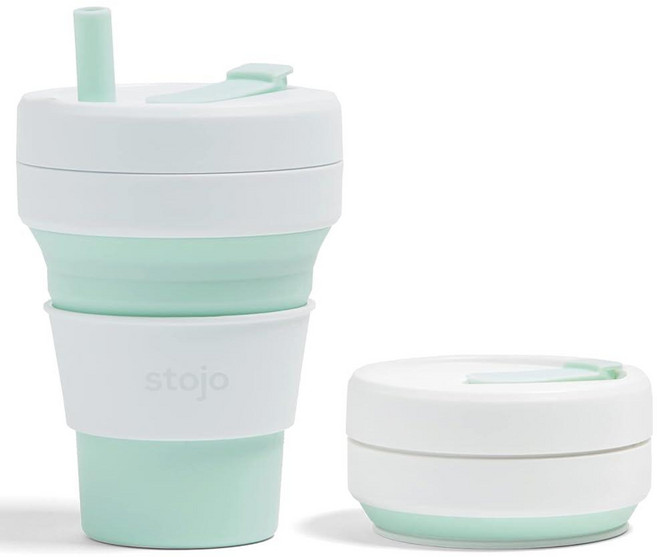 Stojo 접을 수 있는 커피 컵 재사용 가능한 포켓 사이즈 여행용