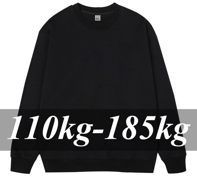 빅사이즈 블랙남자맨투맨 3XL 4XL 5XL 6XL 7XL 봄가을 라운드남성 라지 프린트 긴팔 상의 110-185KG 남성 순면 맨투맨 트렌디 상의