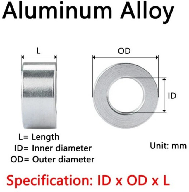 프린 5/10Pcs M8 M10 M12 알루미늄 부싱 와셔 가스켓 원형 나사 없음 스탠드 오프 스페이서 두꺼운 플랫 패드 합금 슬리브, 74 8.2x12x1.5mm 10pcs