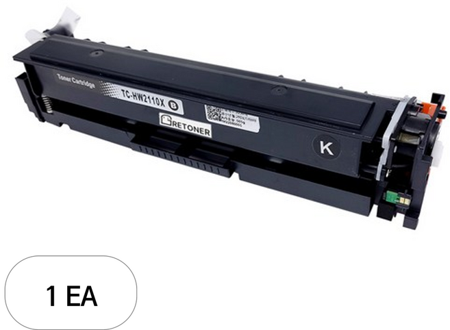 HP 206X W2110X 호환 재생 토너 대용량, 검정, 1개