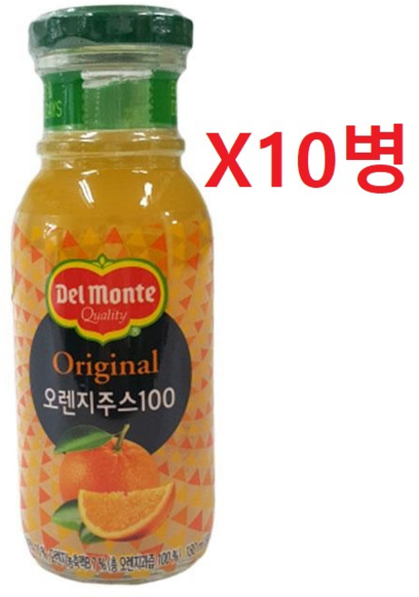 무가당오렌지(병)180ml/델몬트X10ea-2개, 20개, 180ml