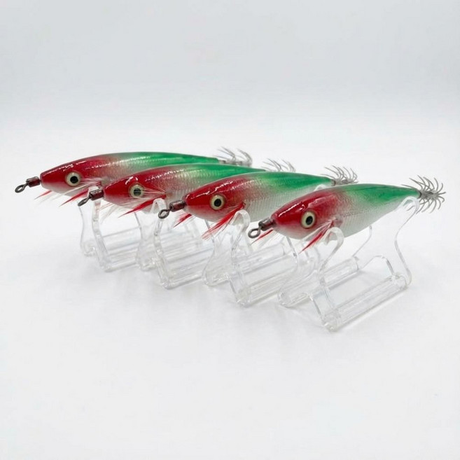 잡아드림 쭈꾸미 오징어 레이저 야광 수평 에기, 수박 에기 4개, 30g, 4개