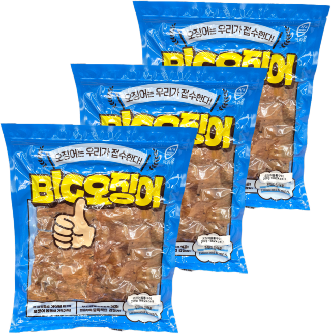 빅 오징어 몸통구이, 3개, 200g