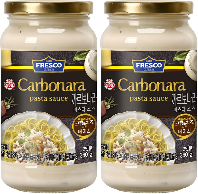 오뚜기프레스코 까르보나라 파스타소스, 360g, 2개