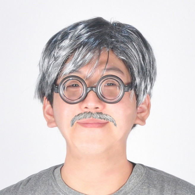 할아버지가발 흰머리 새치머리 노인 가발 웃긴가발