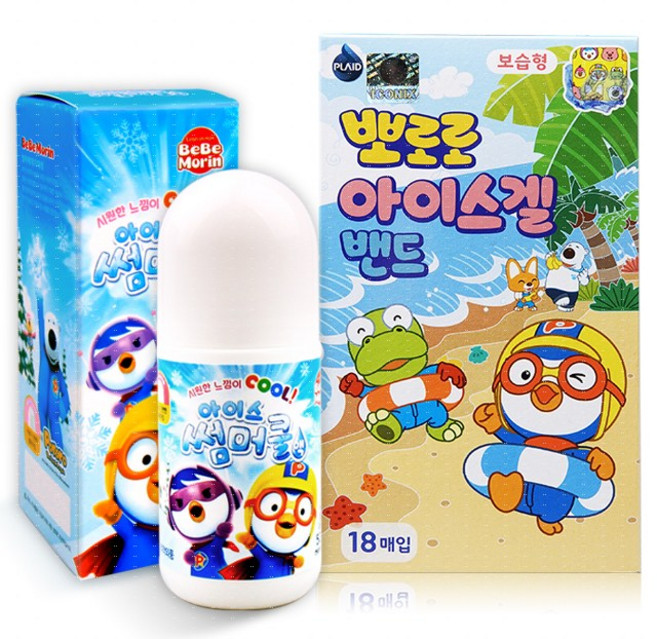 뽀로로 썸머쿨+아이스겔밴드 구성 벌레물린데 키즈밴드, 50ml, 1세트