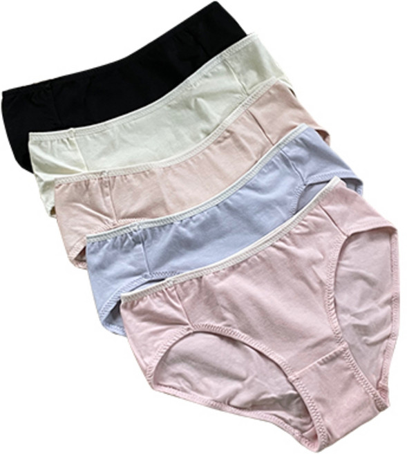 100% 국산 여성 Organic 오가닉 순면스판 삼각팬티 5p