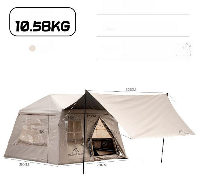 마운틴 게스트 에어텐트 자동 캠핑텐트 사계절 4~6인용 티타늄블랙, 기본 사용 인원, 스카이블루
