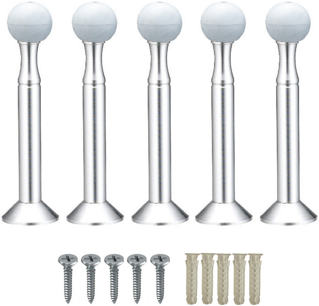 무드체인지 완충 방문도어스토퍼, 실버, 5개